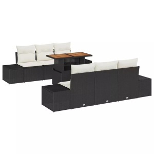 vidaXL, VidaXL - Garten-sofa-set poly-rattan, One Size, Schwarz