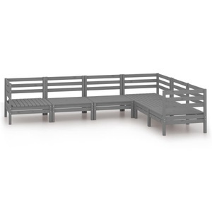 vidaXL, vidaXL 6-tlg. Garten-Lounge-Set Massivholz Kiefer Grau, 