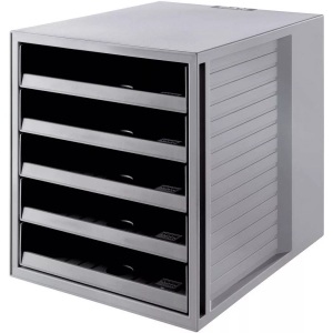 HAN, HAN Schubladenbox KARMA 14018-18 Grau DIN A4 Anzahl der Schubfächer: 5, Han Schubladenbox, KARMA, A4/C4, grau, 5 Schubladen, 14018-18
