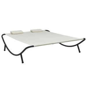 vidaXL, vidaXL Outdoor-Loungebett Stoff Cremeweiß