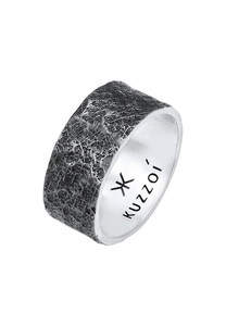 Kuzzoi, Ring Bandring Organic Struktur 925 Silber Unisex Silber 66mm, Kuzzoi - Ring Bandring Organic Struktur 925 Silber, 66mm, Silber