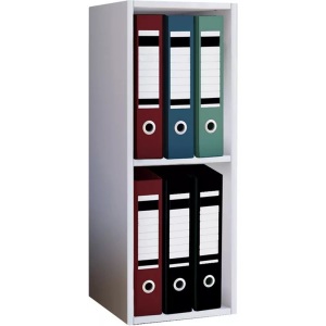 MID.YOU, MID.YOU Aktenregal 34/72/30 cm , Offas 2-Fach , Weiss , Holzwerkstoff , 34x72x30 cm , melaminharzbeschichtet,Nachbildung , 000657011406, VCM - Holz Büro Stand Regal Bücher Ordner Aktenregal Ordnerregal Bücherregal Offas 2f, One Size, Weiss