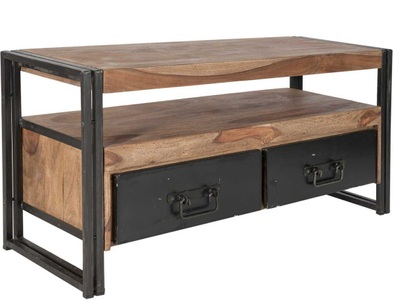 mutoni living, TV-Lowboard Natural Factory natur antikschwarz 112, TV-Lowboard Kuba Vintage natur 112