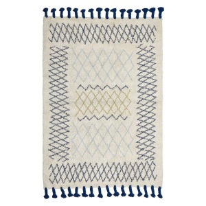 Beliani, Teppich aus Baumwolle Modern ERZINCAN Teppich aus Baumwolle Modern ERZINCAN, Beliani - Teppich aus Baumwolle Boho ERZINCAN, 140 cm, Perle