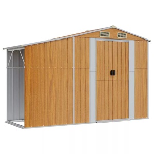 vidaXL, vidaXL Gerätehaus Braun 277x93x179 cm Verzinkter Stahl, vidaXL Gerätehaus Braun 277x93x179 cm Verzinkter Stahl