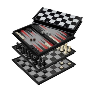 Philos GmbH & Co.KG, Philos 2506 Schach-Backgammon-Dame-Set magnetisch, Philos 2506 - Schach-Backgammon-Dame-Set, Kunststoff, Feld 37 mm, magnetisch