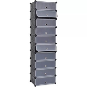 vidaXL, vidaXL Schuh-Organizer Zusammenklappbar mit 10 Fächern Schwarz, vidaXL Schuh-Organizer Zusammenklappbar mit 10 Fächern Schwarz