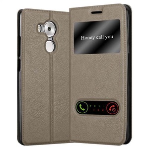 Cadorabo, Hülle für Huawei MATE 8 Magnetverschluss, 2 Sichtfenstern, Cadorabo - Hülle für Huawei MATE 8 Magnetverschluss, 2 Sichtfenstern, Kühles Braun