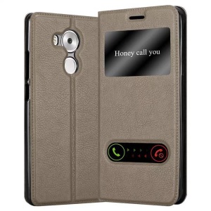 Cadorabo, Hülle für Huawei MATE 8 Magnetverschluss, 2 Sichtfenstern, Cadorabo - Hülle für Huawei MATE 8 Magnetverschluss, 2 Sichtfenstern, Kühles Braun