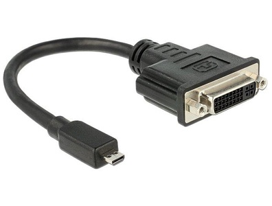 Delock, Delock HDMI / DVI Adapter [1x HDMI-Stecker D Micro - 1x DVI-Buchse 24+5pol.] Schwarz, Delock Adapterkabel Micro-HDMI ? DVI-I Schwarz