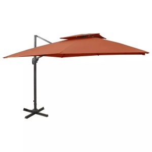 vidaXL, vidaXL Ampelschirm mit Lüftung 300x300 cm Terrakotta-Rot, vidaXL Ampelschirm mit Lüftung 300x300 cm Terrakotta
