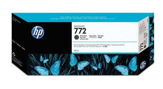 Hp, HP 772 Mattschwarz DesignJet Druckerpatrone, 300 ml, Hewlett Packard Tintenpatrone, matt-schwarz, No.772, CN635A, (300 ml)