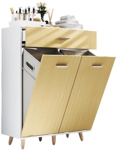 VCM, Stoff Wäscheschrank Wäschetruhe Wäschebox Wäschekorb Stoffbox Wäsche Landos M Unisex Weiss 79 CM, VCM - Holz Wäscheschrank | Wäschetruhe Wäschebox Wäschekorb Maße ca. H. 97 x B 79 T. 35 cm Landos M, CM, Weiss