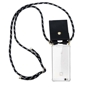 Handy Kette für Huawei P9 LITE 2016  G9 LITE Silikon mit Gold Ringen