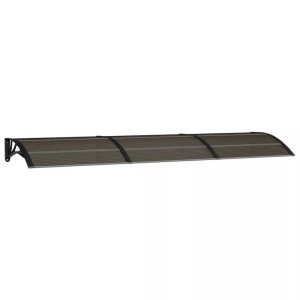 vidaXL, vidaXL Türvordach Schwarz 300x80 cm Polycarbonat, VidaXL - Türvordach polycarbonat, One Size, Schwarz