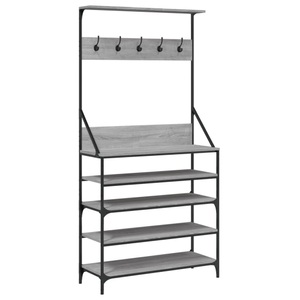 vidaXL, vidaXL Kleiderständer mit Schuhablage Grau Sonoma 90x34x184 cm, vidaXL Kleiderständer mit Schuhablage Grau Sonoma 90x34x184 cm