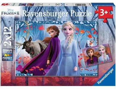 Ravensburger, Ravensburger Puzzle Frozen 2, Altersempfehlung, Ravensburger Kinderpuzzle - 05009 Reise ins Ungewisse - Puzzle für Kinder ab 3 Jahren mit 2x12 Teilen Puzzle mit Disney Frozen