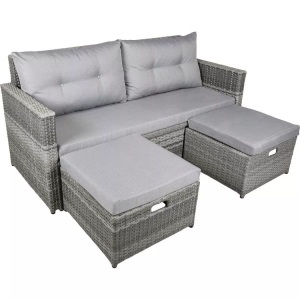mutoni, Gartenlounge Malta Unisex Grau ONE SIZE, mutoni - Gartenlounge Malta, One Size, Grau