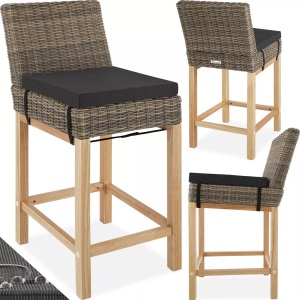 TecTake, Rattan Barstuhl Latina Rattan Barstuhl Latina, Tectake - Rattan Barstuhl Latina, 1 Stück, Beige