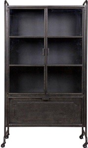 mutoni casual, Vitrine Schrank Storae Steel Metall Schwarz, Vitrine Schrank Storae Steel Metall Schwarz