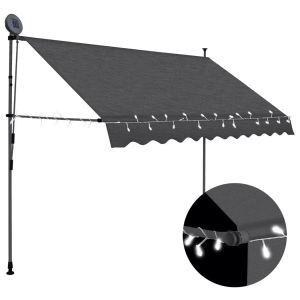 Diverse Hardware, Einziehbare Markise Handbetrieben mit LED 250 cm Anthrazit, vidaXL Einziehbare Markise Handbetrieben mit LED 250 cm Anthrazit
