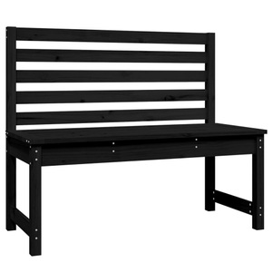 vidaXL, vidaXL Gartenbank Schwarz 109 cm Massivholz Kiefer, vidaXL Gartenbank Schwarz 109 cm Massivholz Kiefer