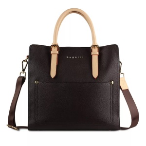 Bugatti, bugatti Henkeltasche »ELLA«, Bugatti - Kurzgrifftasche Ella L, für Damen, Braun, One Size