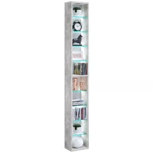 VCM, Holz Wandregal Hängeregal Regal Bücherregal Wandboard Deko Glas Rasato XL Holz Wandregal Hängeregal Regal Bücherregal Wandboard Deko Glas Rasato XL, VCM - Holzregal hängend | platzsparendes Regal Maße: H. 152 x B. 21 T. 14 cm Elegantes Aufbewahrungsregal Bücherregal Wandregal -, One Size, Beton-Optik