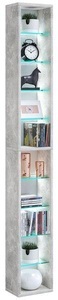 VCM, Holz Wandregal Hängeregal Regal Bücherregal Wandboard Deko Glas Rasato XL Holz Wandregal Hängeregal Regal Bücherregal Wandboard Deko Glas Rasato XL, VCM - Holzregal hängend | platzsparendes Regal Maße: H. 152 x B. 21 T. 14 cm Elegantes Aufbewahrungsregal Bücherregal Wandregal -, One Size, Beton-Optik