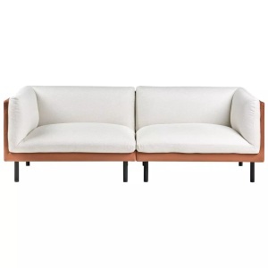 Beliani, Beliani - 3 Sitzer Sofa aus Kunstleder Modern VORGOD, One Size, Schneeweiss, Beliani - 3 Sitzer Sofa aus Kunstleder Modern VORGOD, One Size, Schneeweiss