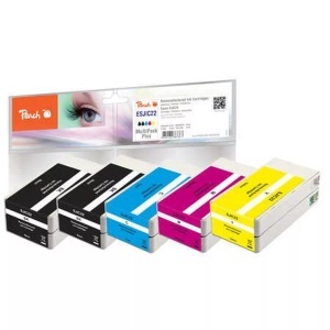 Peach, Peach Spar Pack Plus Tintenpatronen kompatibel zu Epson S020601*2, S020602, S020603, S020604, Peach Tinte Epson SJIC22 2x BK, 1x C, M, Y