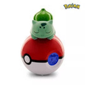 TEKNOFUN, Teknofun Bisasam Pokeball - Wecker (Grün/Rot/Weiss), Teknofun - Sveglia Pokemon Radio FM con Figura 3d Bulbasaur Illuminata