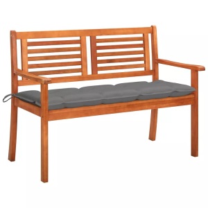vidaXL, vidaXL 2-Sitzer-Gartenbank mit Auflage 120 cm Massivholz Eukalyptus