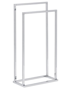 Beliani, Beliani Handtuchständer Stahl silber 45 x 85 cm freistehend 2 Arme RECREO, 
