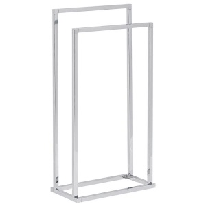 Beliani, Beliani Handtuchständer Stahl silber 45 x 85 cm freistehend 2 Arme RECREO, 