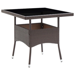 vidaXL, vidaXL Garten-Esstisch Braun Poly Rattan