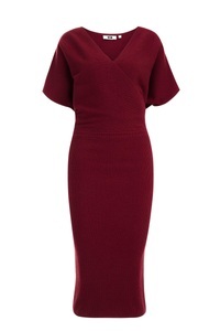 WE Fashion, Damenkleid In Ripp-optik Damen Himbeere 3XL, 