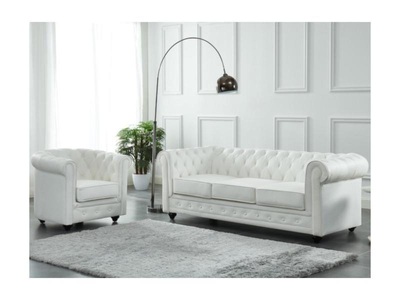 Vente-unique, Ledersofa 3Sitzer CHESTERFIELD Büffelleder Ledersofa 3Sitzer CHESTERFIELD Büffelleder