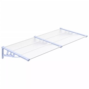vidaXL, vidaXL Türvordach Grau und Transparent 199x90 cm Polycarbonat, vidaXL Türvordach Grau und Transparent 199x90 cm Polycarbonat