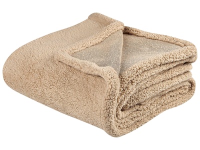 Beliani, Kuscheldecke aus Polyester Modern MIRGE Kuscheldecke aus Polyester Modern MIRGE, Beliani - Kuscheldecke aus Polyester Klassisch MIRGE, One Size, Sand