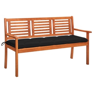 vidaXL, vidaXL 3-Sitzer-Gartenbank mit Auflage 150 cm Massivholz Eukalyptus, 
