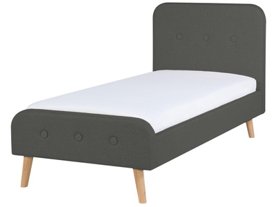 Beliani, Bett mit Lattenrost aus Polyester Retro RENNES Bett mit Lattenrost aus Polyester Retro RENNES
