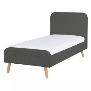 Beliani, Bett mit Lattenrost aus Polyester Retro RENNES Bett mit Lattenrost aus Polyester Retro RENNES
