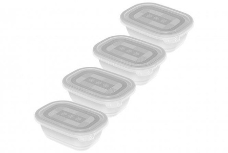 Rotho, Rotho - Vorratsbehälter Freeze 4 Stück, 0.5 l, Transparent, Rotho Gefrierdose 0,5 l , 1723600096 , Transparent , Kunststoff , 15.5x11x10.5 cm , Deckel mit Sichtfenster , 003294044201