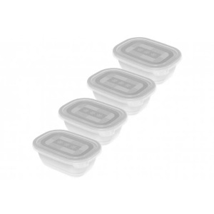 Rotho, Rotho - Vorratsbehälter Freeze 4 Stück, 0.5 l, Transparent, Rotho Gefrierdose 0,5 l , 1723600096 , Transparent , Kunststoff , 15.5x11x10.5 cm , Deckel mit Sichtfenster , 003294044201