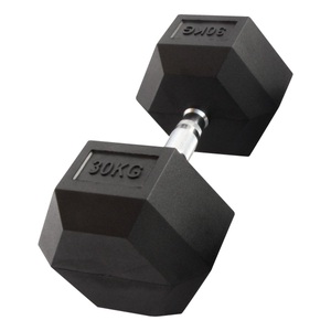 Gladiatorfit, Sechseckige Hantel Aus Gummi | Mehrere Gewichte Unisex Schwarz 30KG