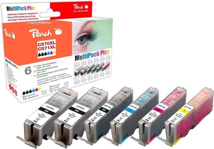 Peach, Peach Spar Pack Plus Tintenpatronen XL kompatibel zu Canon 2xPGI-570XL, CLI-571XL, Peach Spar Pack Plus Tintenpatronen XL kompatibel zu Canon 2xPGI-570XL, CLI-571XL