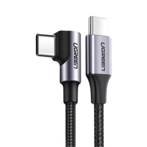 Ugreen, UGREEN -  USB-C-zu-Winkel-SB-C-Kabel, PD, 60 W, 3 A, 2 m ? Grau/Schwarz, 2 Meter