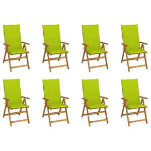 vidaXL, vidaXL Klappbare Gartenstühle mit Kissen 8 Stk. Massivholz Akazie
