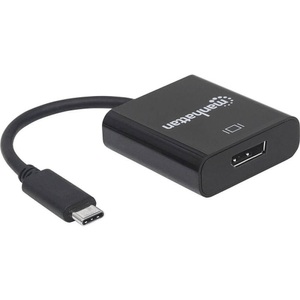 Manhattan, Manhattan USB / DisplayPort Adapter [1x USB 3.1 Stecker C - 1x DisplayPort Buchse] Schwarz Farbcodiert, Flexibel,, Manhattan 152020 DisplayPort / USB Adapter [1x USB 3.2 Gen 2 Stecker C (USB 3.1) - 1x DisplayPort Buchse] Schwarz